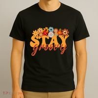 Stay Groovy Flower Power Retro Hippie Vibes T-Shirt thumb 3