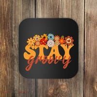 Stay Groovy Flower Power Retro Hippie Vibes Coaster thumb 0
