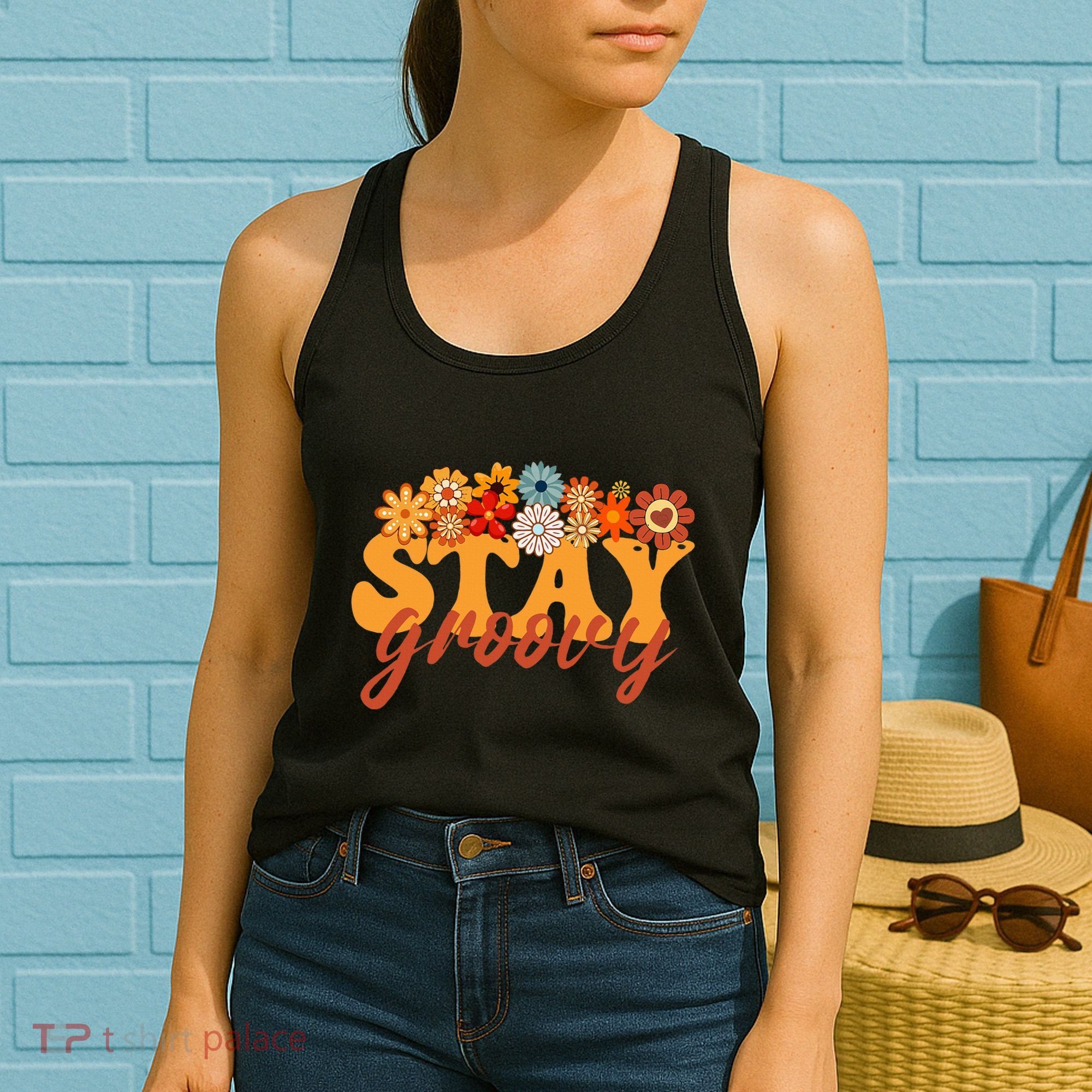 Stay Groovy Flower Power Retro Hippie Vibes Women's Tank Top