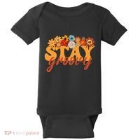 Stay Groovy Flower Power Retro Hippie Vibes Baby Bodysuit thumb 0