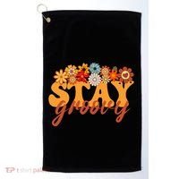 Stay Groovy Flower Power Retro Hippie Vibes Golf Towel thumb 0