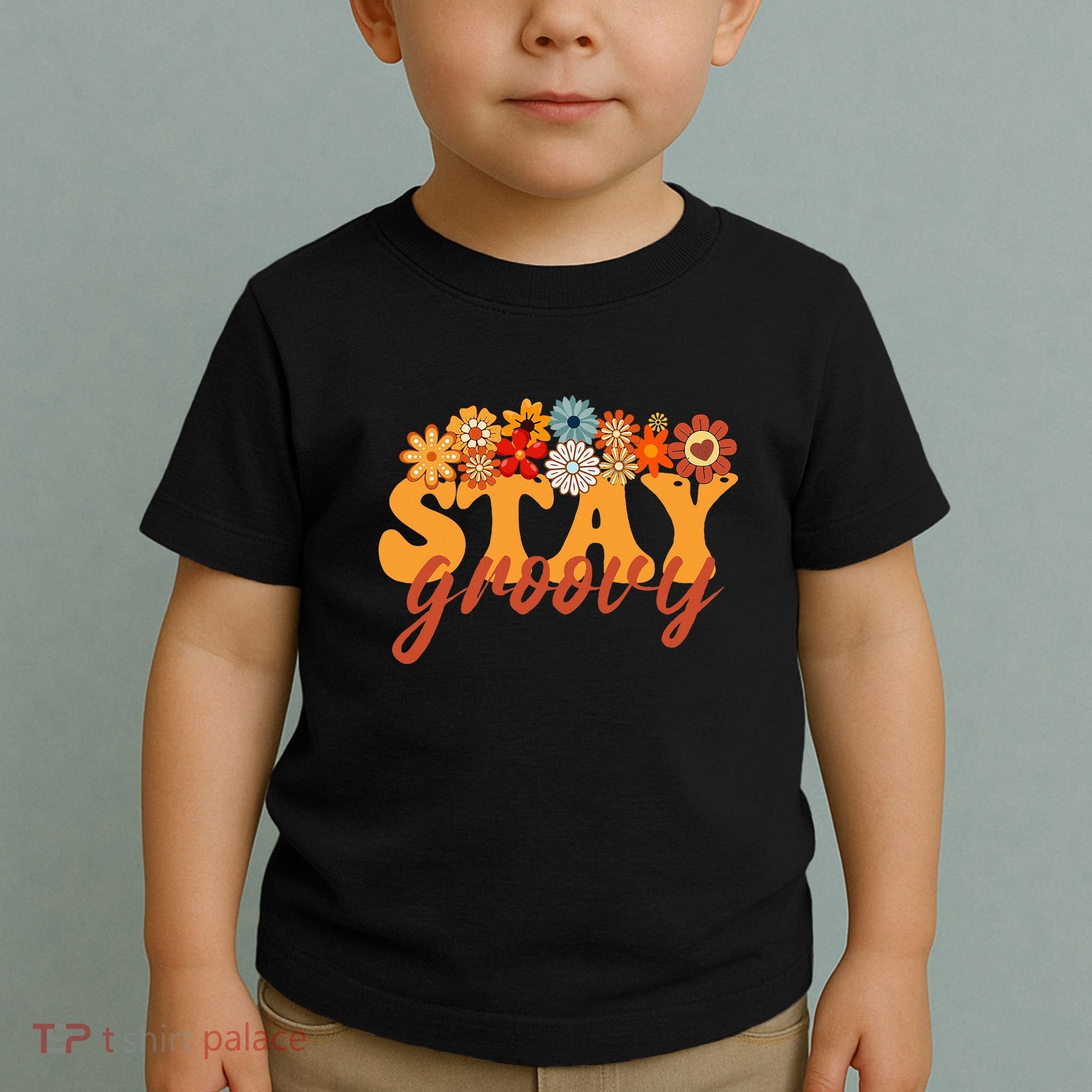 Stay Groovy Flower Power Retro Hippie Vibes Toddler T-Shirt