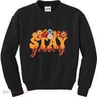 Stay Groovy Flower Power Retro Hippie Vibes Kids Sweatshirt thumb 0