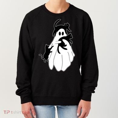 Spooky Ghost Funny Cat Lover Women's Sweatshirt
