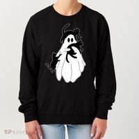 Spooky Ghost Funny Cat Lover Women's Sweatshirt thumb 0