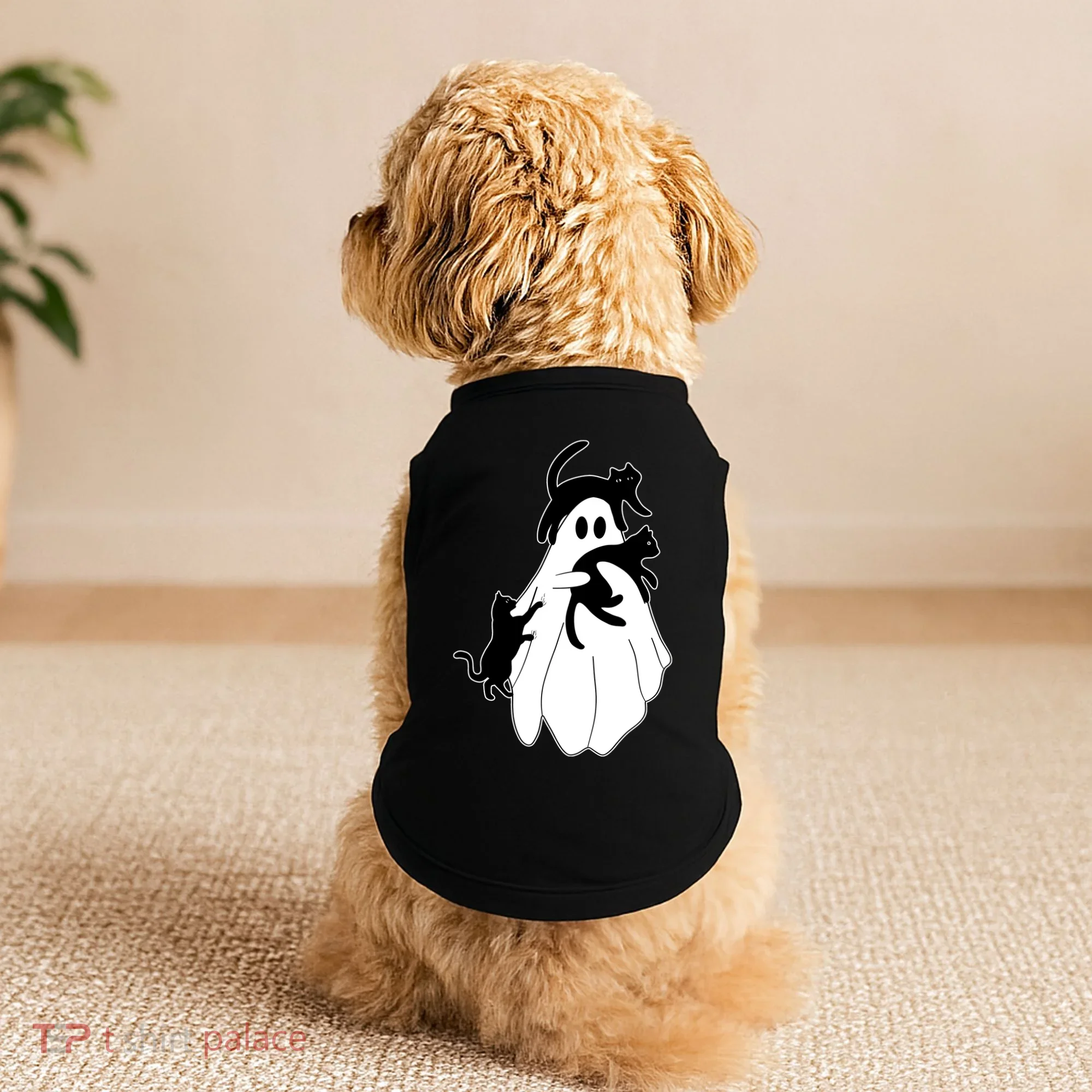 Spooky Ghost Funny Cat Lover Doggie Tank
