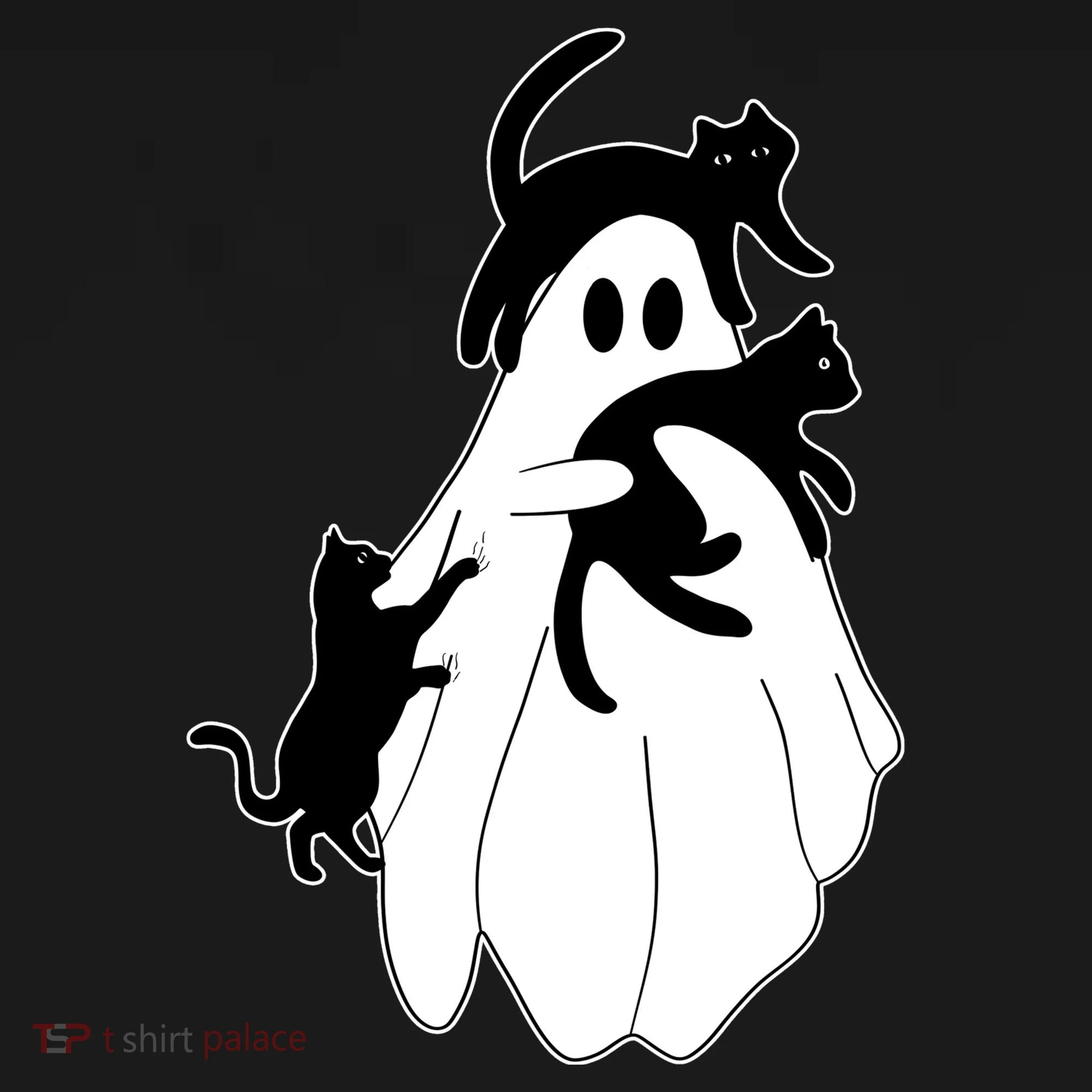 Spooky Ghost Funny Cat Lover Doggie Tank