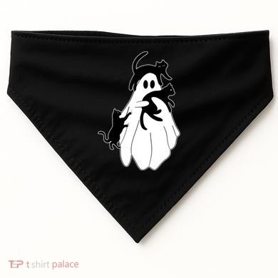 Spooky Ghost Funny Cat Lover USA-Made Doggie Bandana