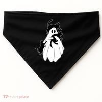Spooky Ghost Funny Cat Lover USA-Made Doggie Bandana thumb 0