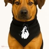 Spooky Ghost Funny Cat Lover USA-Made Doggie Bandana thumb 1