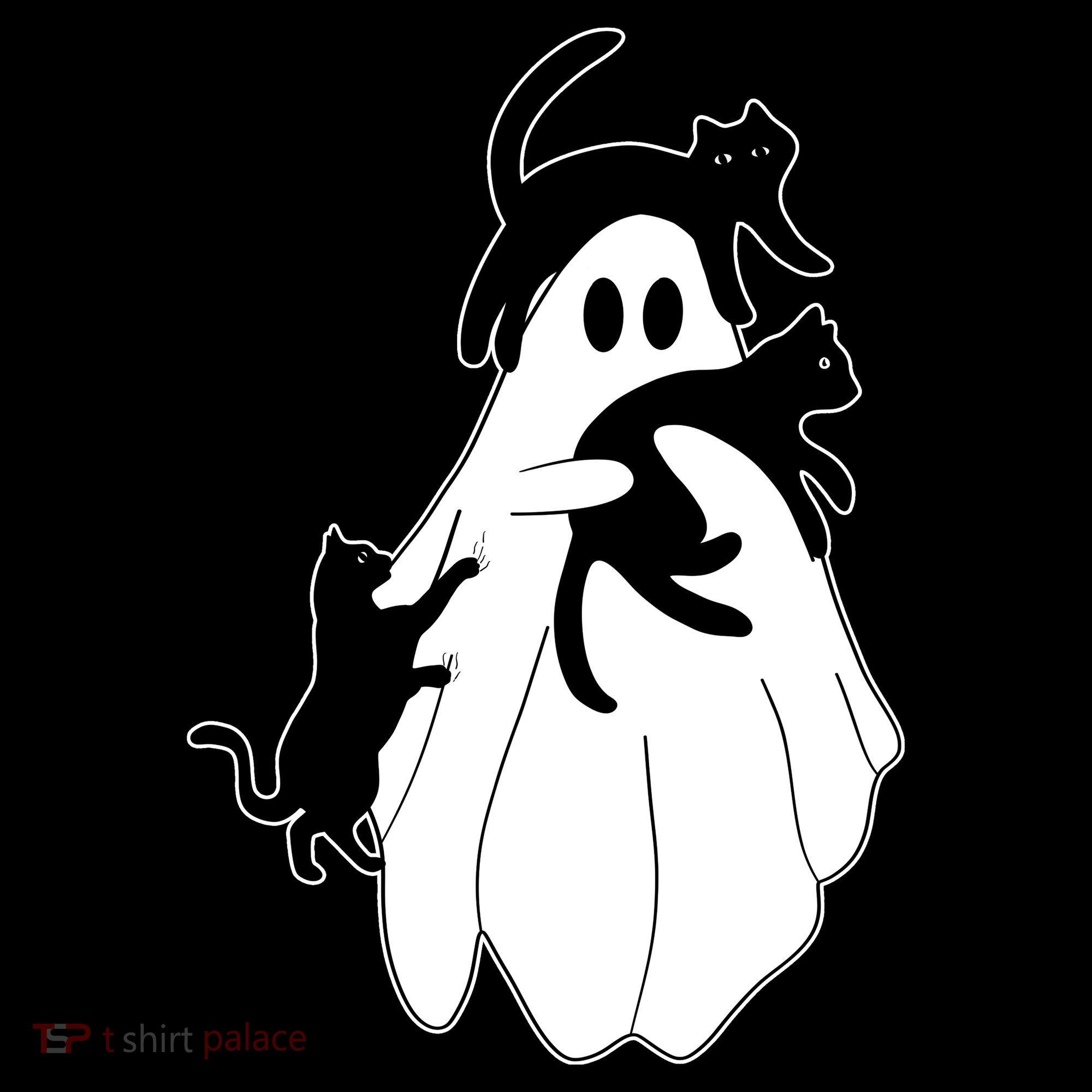Spooky Ghost Funny Cat Lover Bucket Hat