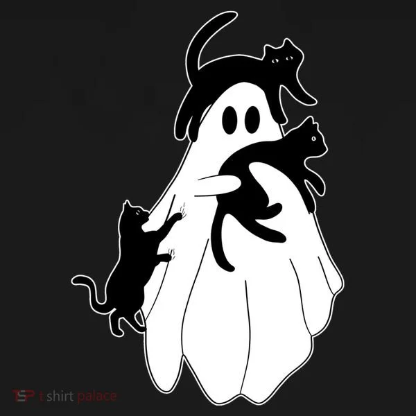 Spooky Ghost Funny Cat Lover Bucket Hat
