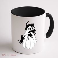 Spooky Ghost Funny Cat Lover Coffee Mug thumb 1