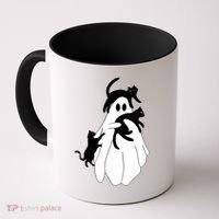 Spooky Ghost Funny Cat Lover Coffee Mug thumb 0