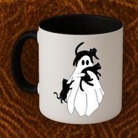 Spooky Ghost Funny Cat Lover Coffee Mug thumb 2