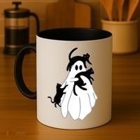 Spooky Ghost Funny Cat Lover Coffee Mug thumb 4