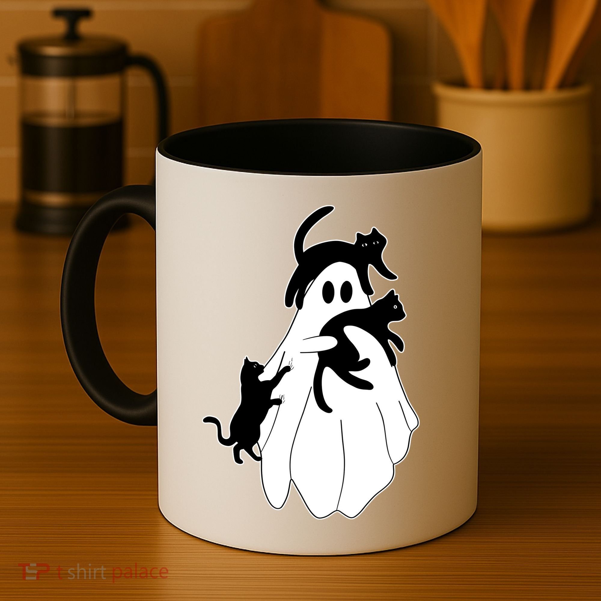 Spooky Ghost Funny Cat Lover Coffee Mug