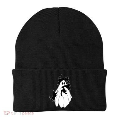 Spooky Ghost Funny Cat Lover Beanie