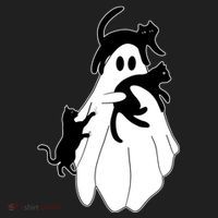 Spooky Ghost Funny Cat Lover Beanie thumb 2