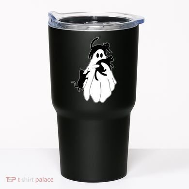 Spooky Ghost Funny Cat Lover Tumbler