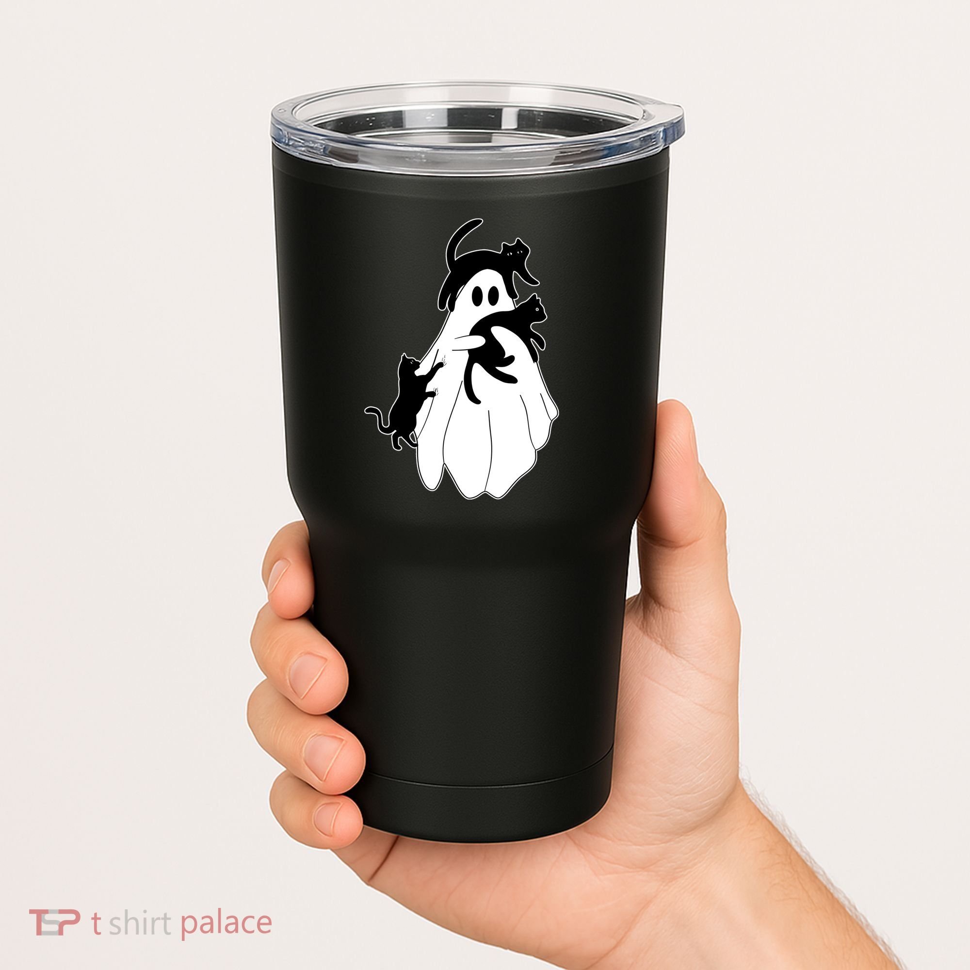 Spooky Ghost Funny Cat Lover Tumbler