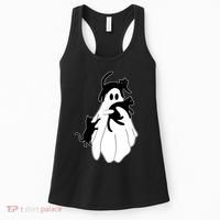 Spooky Ghost Funny Cat Lover Women's Tank Top thumb 0