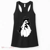 Spooky Ghost Funny Cat Lover Women's Tank Top thumb 0