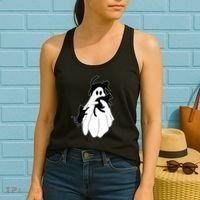 Spooky Ghost Funny Cat Lover Women's Tank Top thumb 2