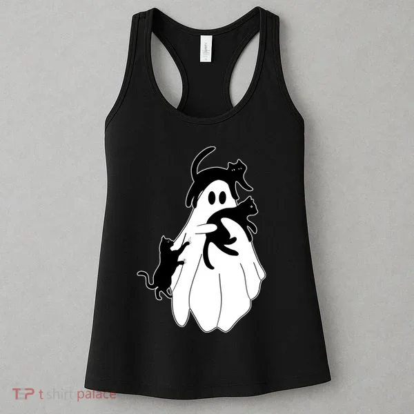 Spooky Ghost Funny Cat Lover Women's Tank Top