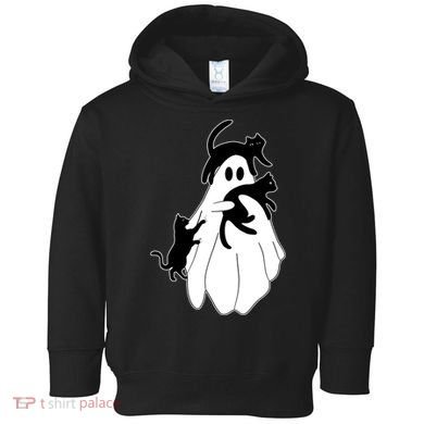 Spooky Ghost Funny Cat Lover Toddler Hoodie