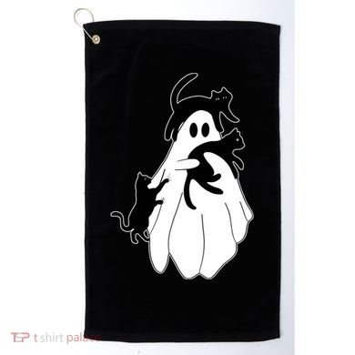 Spooky Ghost Funny Cat Lover Golf Towel