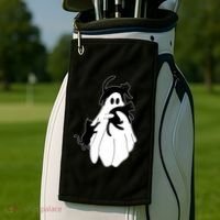 Spooky Ghost Funny Cat Lover Golf Towel thumb 2