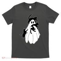 Spooky Ghost Funny Cat Lover T-Shirt thumb 0