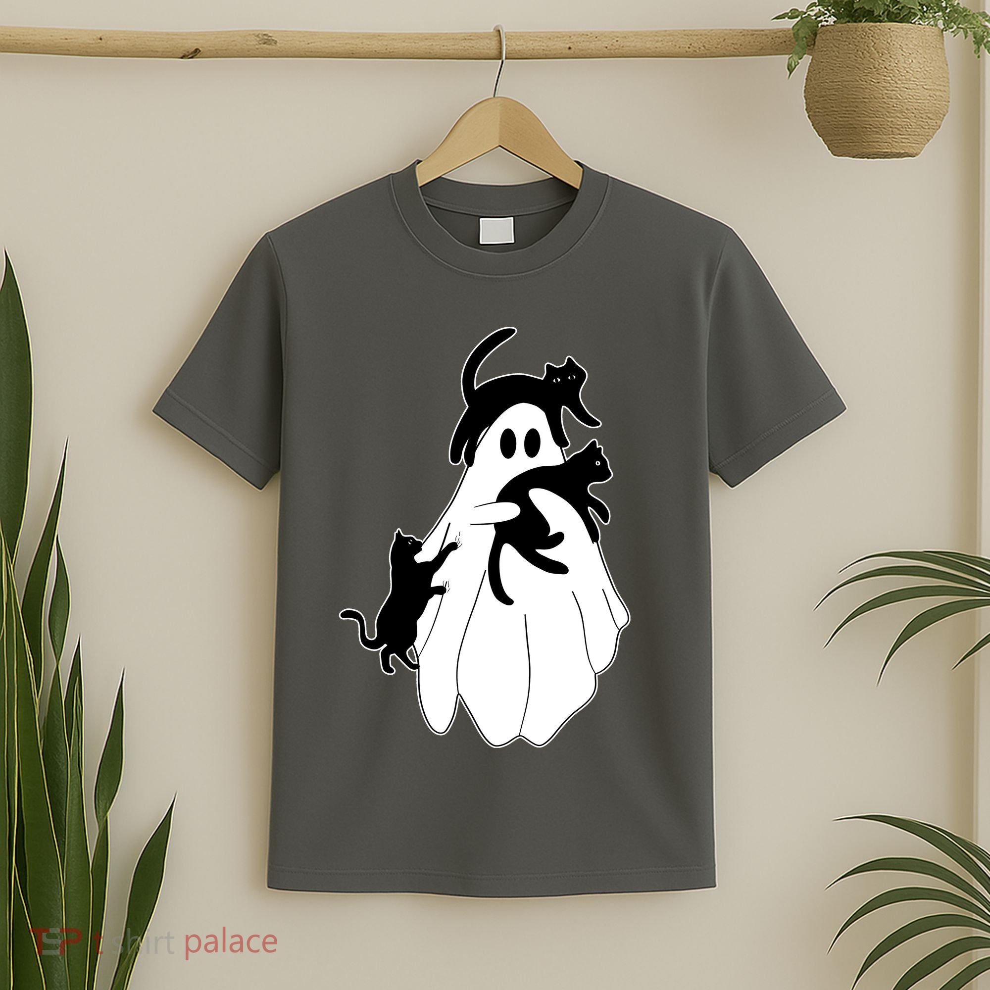 Spooky Ghost Funny Cat Lover T-Shirt