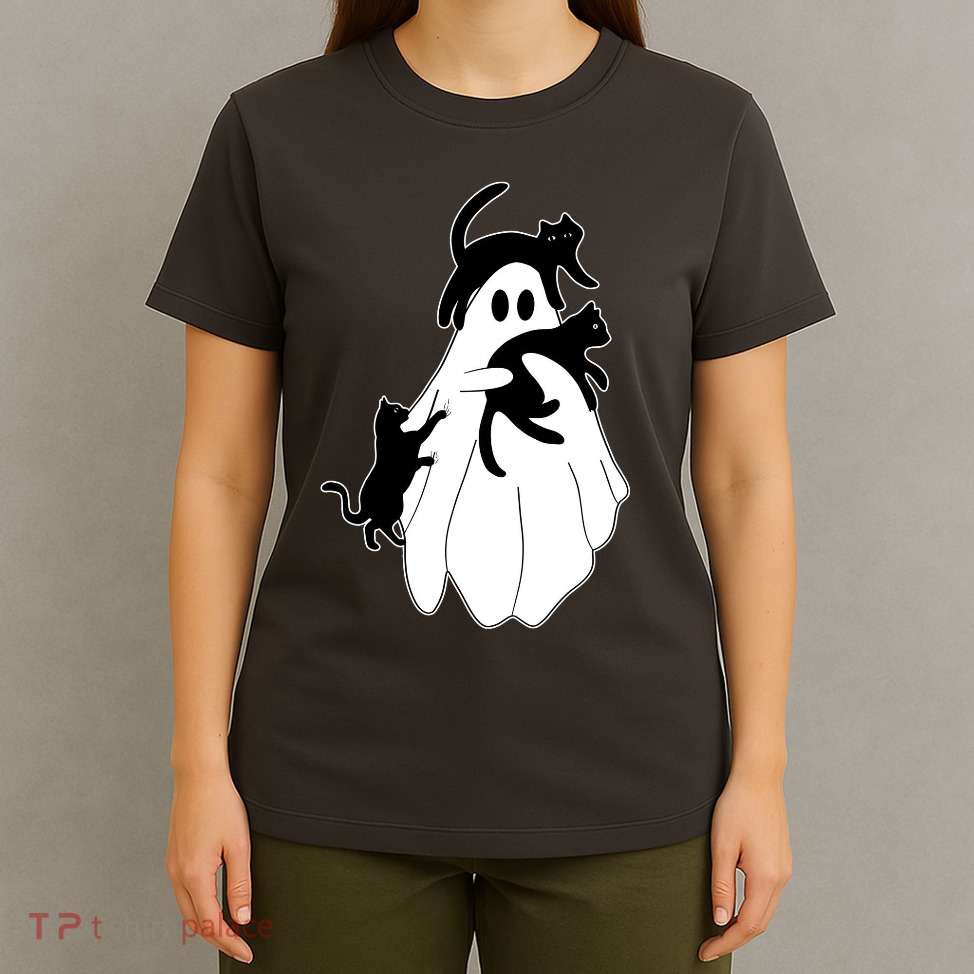 Spooky Ghost Funny Cat Lover T-Shirt