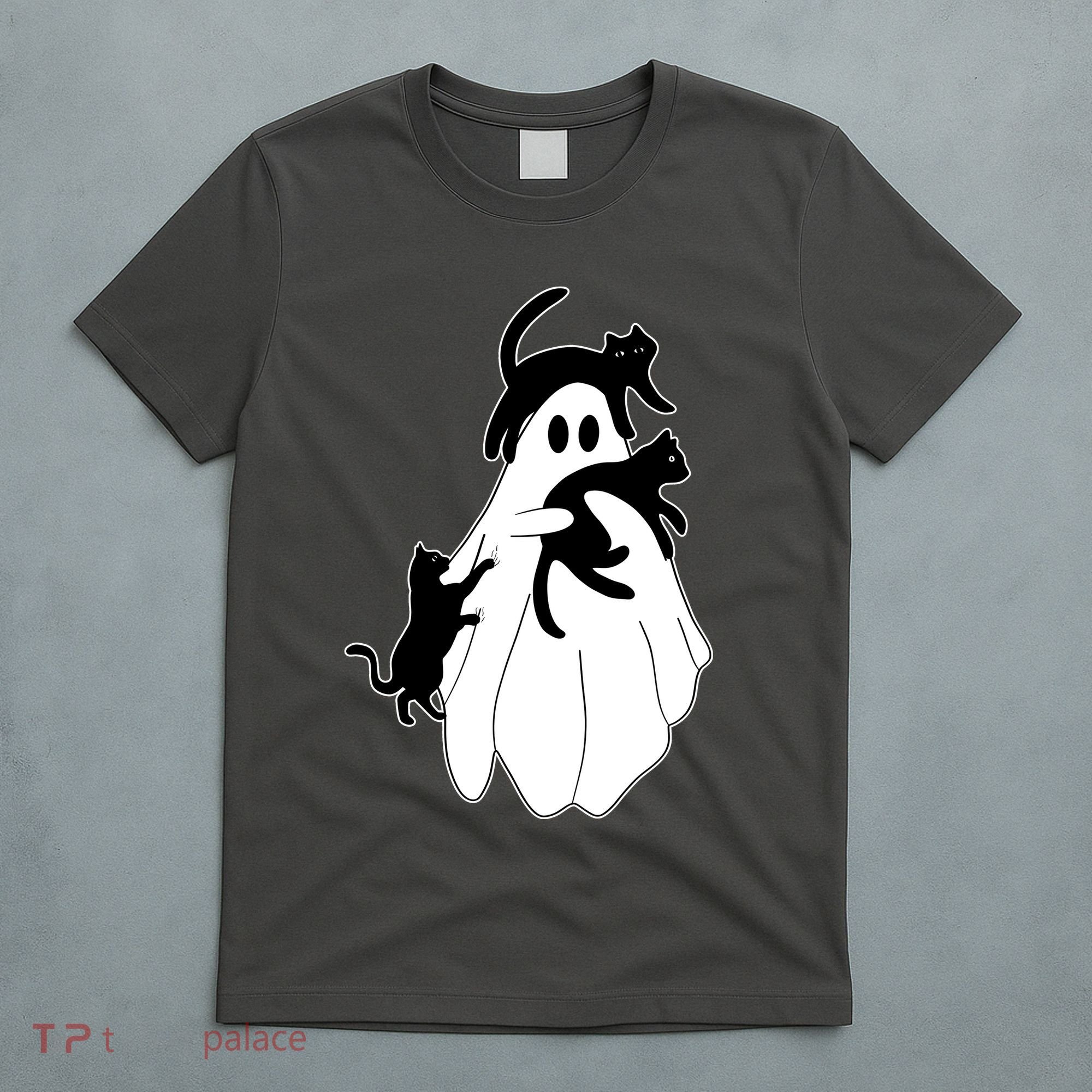 Spooky Ghost Funny Cat Lover T-Shirt