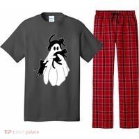 Spooky Ghost Funny Cat Lover Pajama Set thumb 0