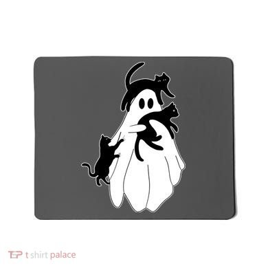 Spooky Ghost Funny Cat Lover Mousepad