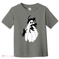 Spooky Ghost Funny Cat Lover Toddler T-Shirt thumb 0