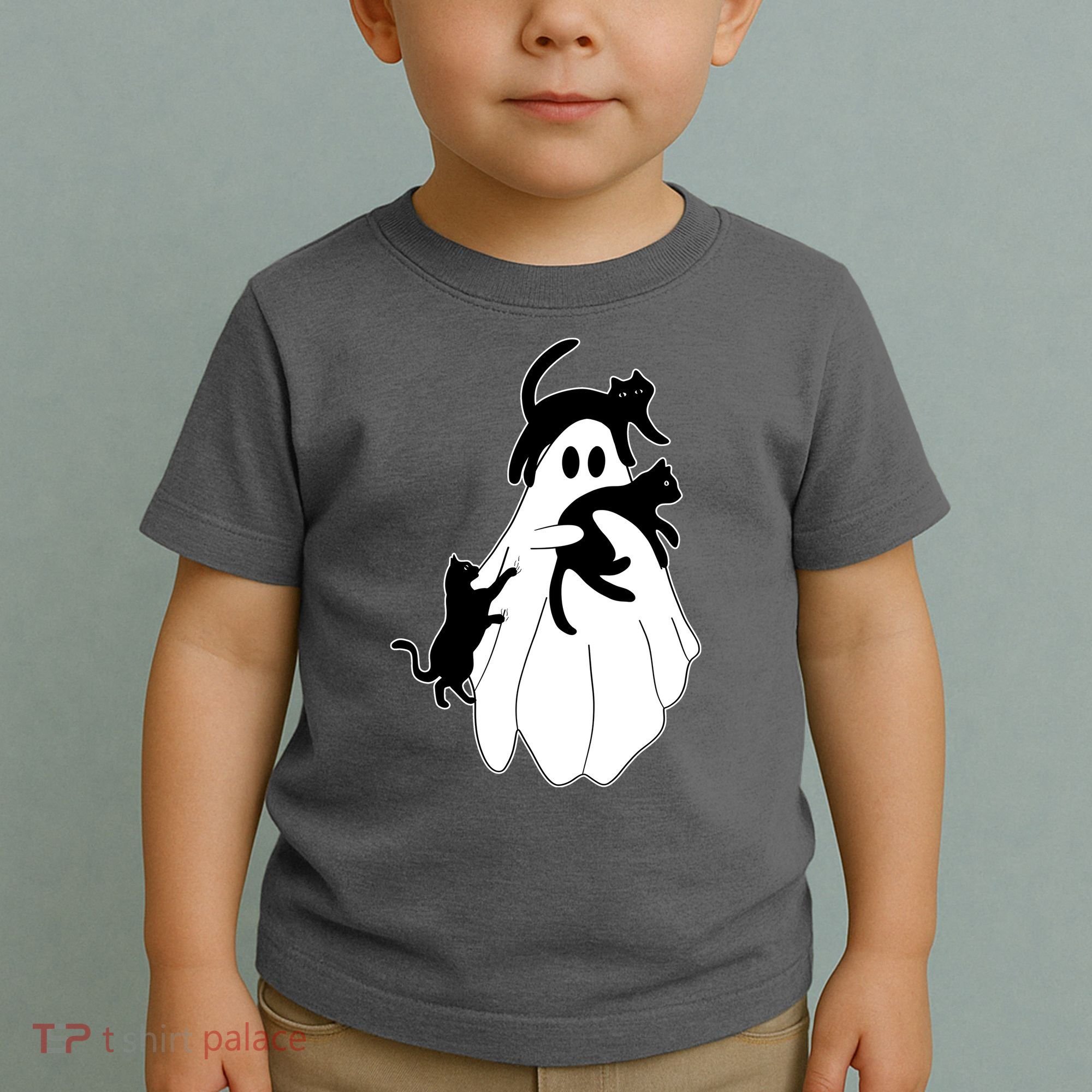 Spooky Ghost Funny Cat Lover Toddler T-Shirt