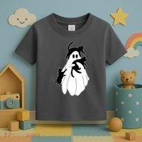 Spooky Ghost Funny Cat Lover Toddler T-Shirt thumb 3