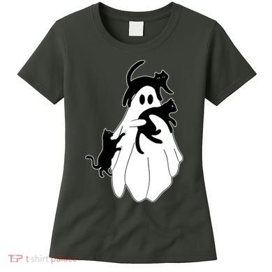 Spooky Ghost Funny Cat Lover Women's T-Shirt