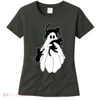 Spooky Ghost Funny Cat Lover Women's T-Shirt thumb 0