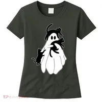Spooky Ghost Funny Cat Lover Women's T-Shirt thumb 0