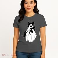 Spooky Ghost Funny Cat Lover Women's T-Shirt thumb 4