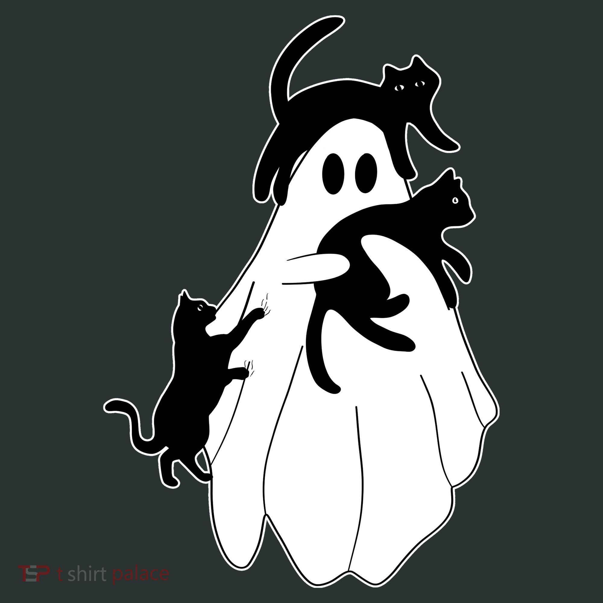Spooky Ghost Funny Cat Lover Women's T-Shirt
