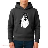 Spooky Ghost Funny Cat Lover Kids Hoodie thumb 4