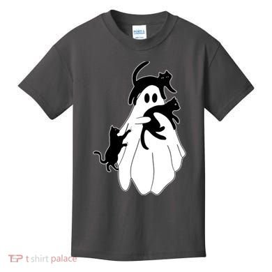 Spooky Ghost Funny Cat Lover Kids T-Shirt