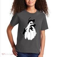 Spooky Ghost Funny Cat Lover Kids T-Shirt thumb 2
