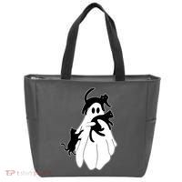 Spooky Ghost Funny Cat Lover Tote Bag thumb 0